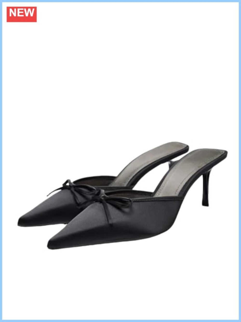 Women's Kitten Heel Mules Pointed Toe Slip On Dress Pumps